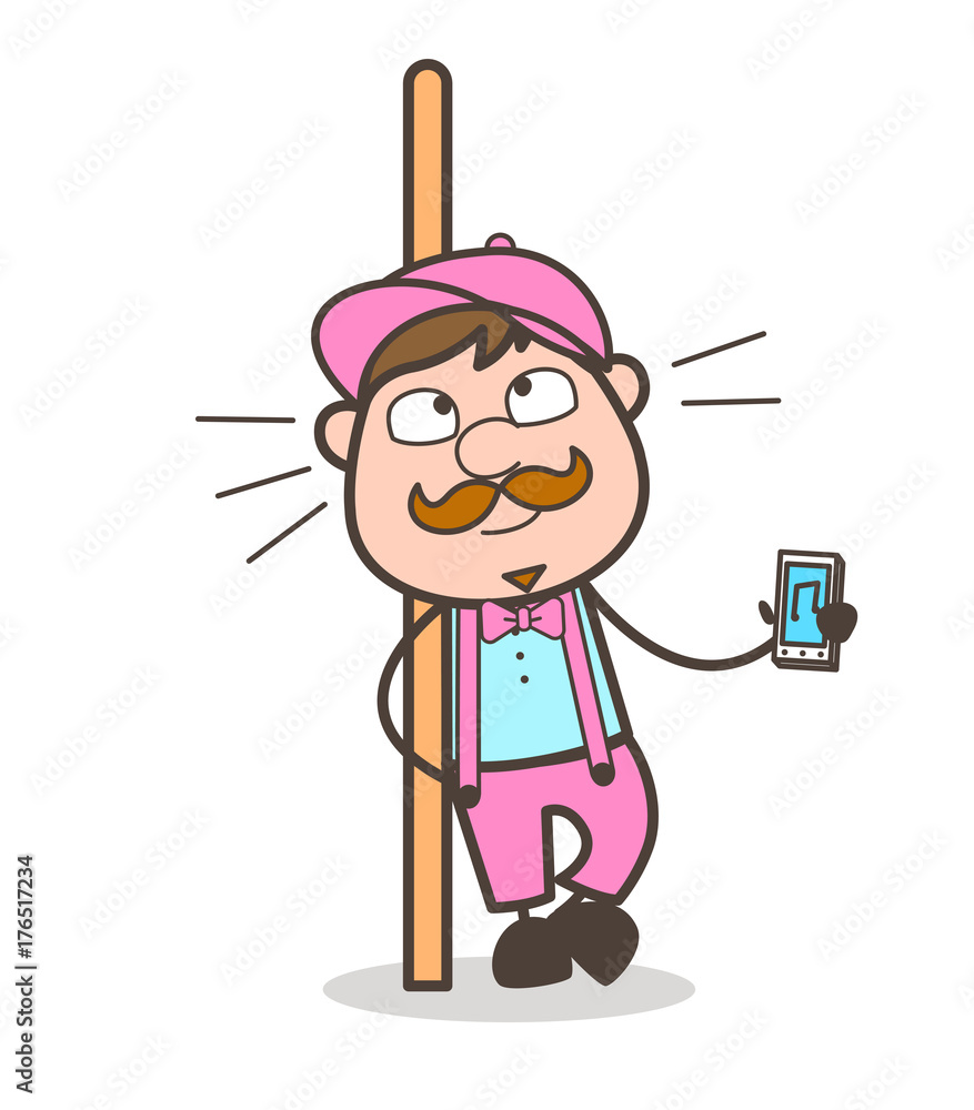 Cartoon Seller Showing Music Device Vector Illustration Stock Vector ...