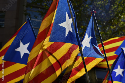 some estelada, the catalan pro-independence flag photo