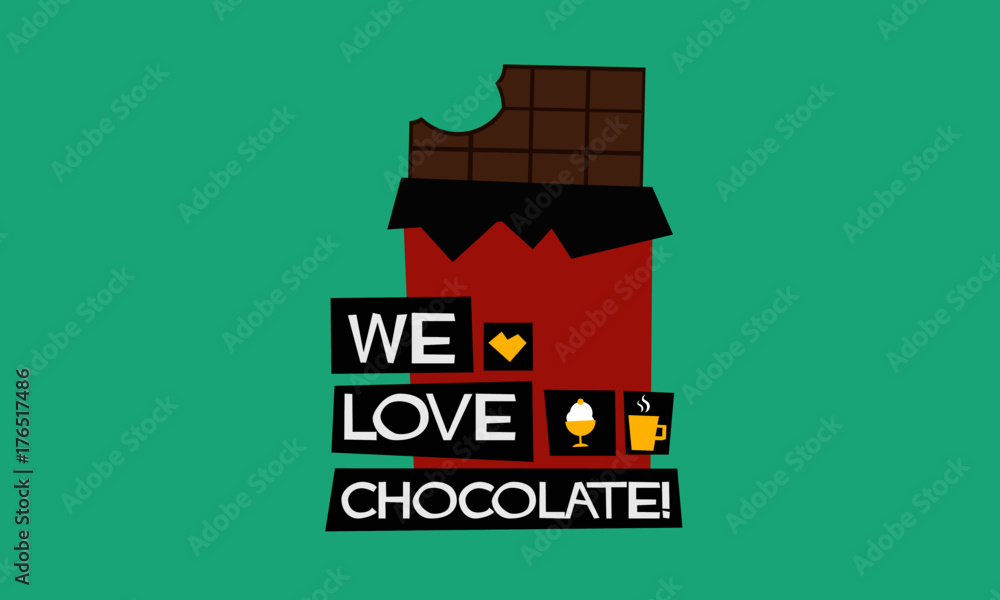 Happy Chocolate Day 9 February (Flat Style Vector Illustration Love Valentine Week Poster Design) with Text Box Template Happy Chocolate Day 9 February (Flat Style Vector Illustration Love Valentine Week Poster Design) with Text Box Template