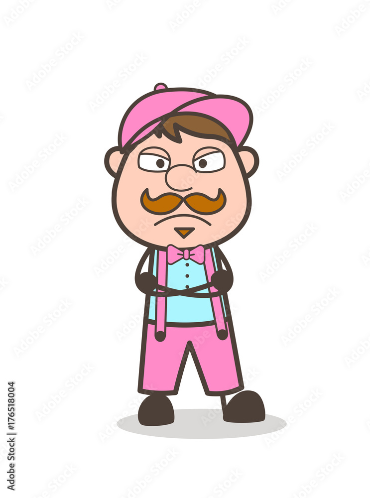 Angry Cartoon Seller Face Expression Angry Cartoon Seller Face Expression