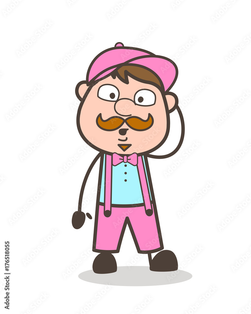 Flushed Face Cartoon Agent Expression Vector Illustration Flushed Face Cartoon Agent Expression Vector Illustration
