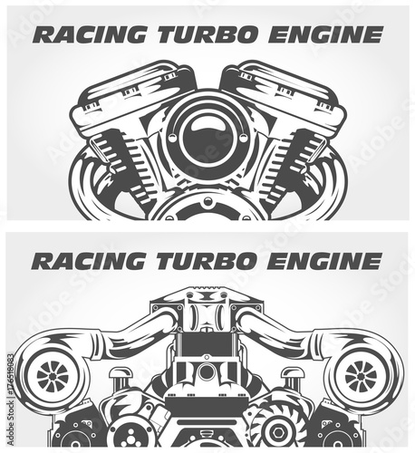 Turbocharging racing engine and motorcycle power motor