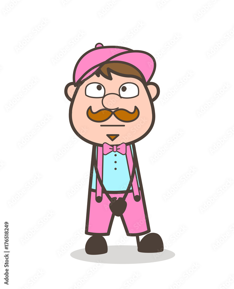 Fototapeta premium Cartoon Buyer Character Thinking Face Vector