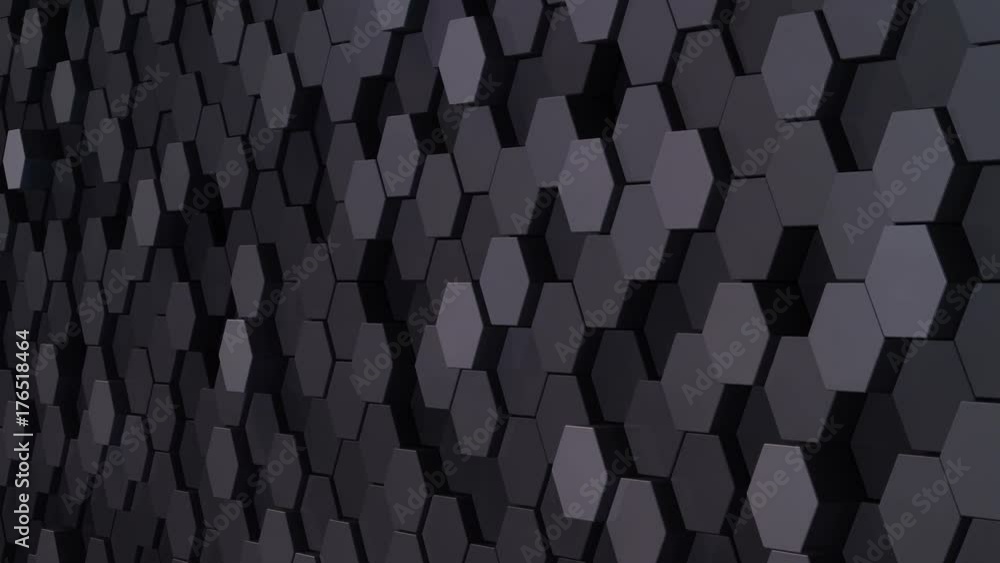 Geometric Hexagon Block Wall moving background.