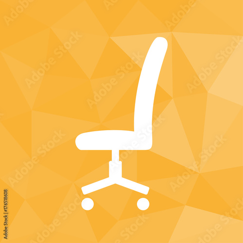 Bürostuhl - Icon mit geometrischem Hintergrund gelb