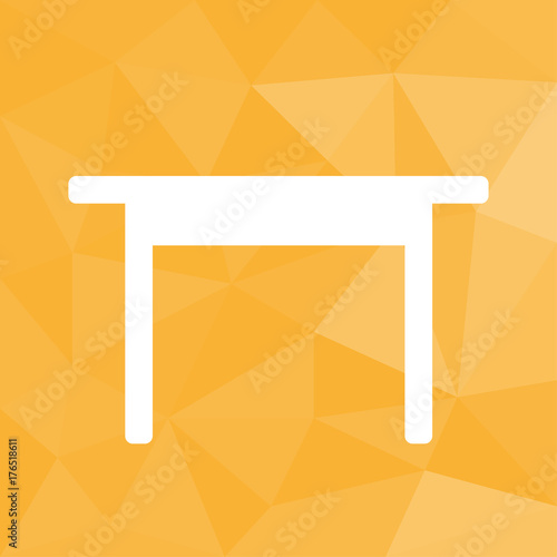 Tisch - Icon mit geometrischem Hintergrund gelb