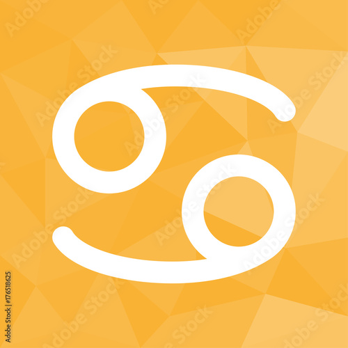 Sternzeichen - Krebs - Icon mit geometrischem Hintergrund gelb