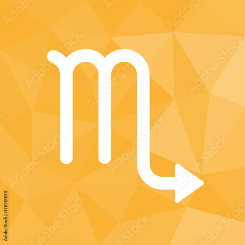 Sternzeichen - Skorpion - Icon mit geometrischem Hintergrund gelb