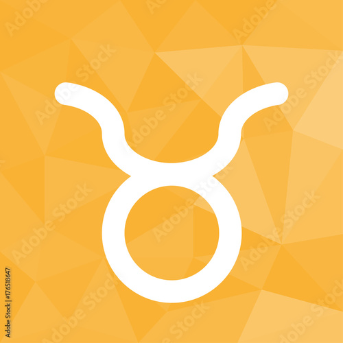 Sternzeichen - Horoskop - Icon mit geometrischem Hintergrund gelb