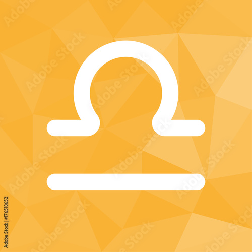 Sternzeichen - Waage - Icon mit geometrischem Hintergrund gelb