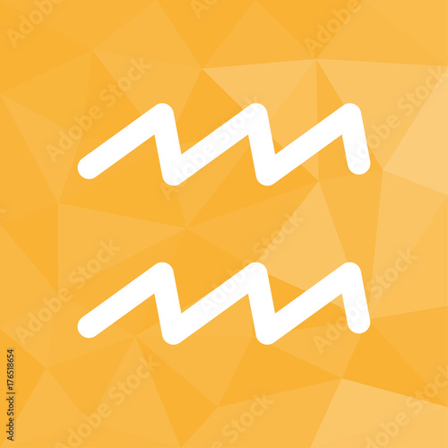 Sternzeichen - Wassermann - Icon mit geometrischem Hintergrund gelb