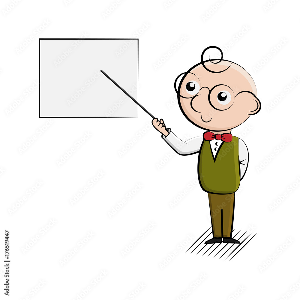 Cartoon man with presentation, vector Cartoon man with presentation, vector