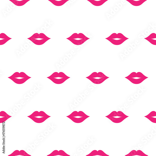 lips kiss romantic pattern pink on white