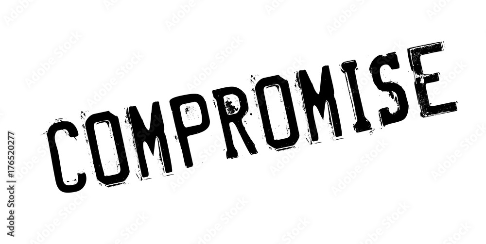 Compromise rubber stamp. Grunge design with dust scratches. Effects can be easily removed for a clean, crisp look. Color is easily changed. Compromise rubber stamp. Grunge design with dust scratches. Effects can be easily removed for a clean, crisp look. Color is easily changed.