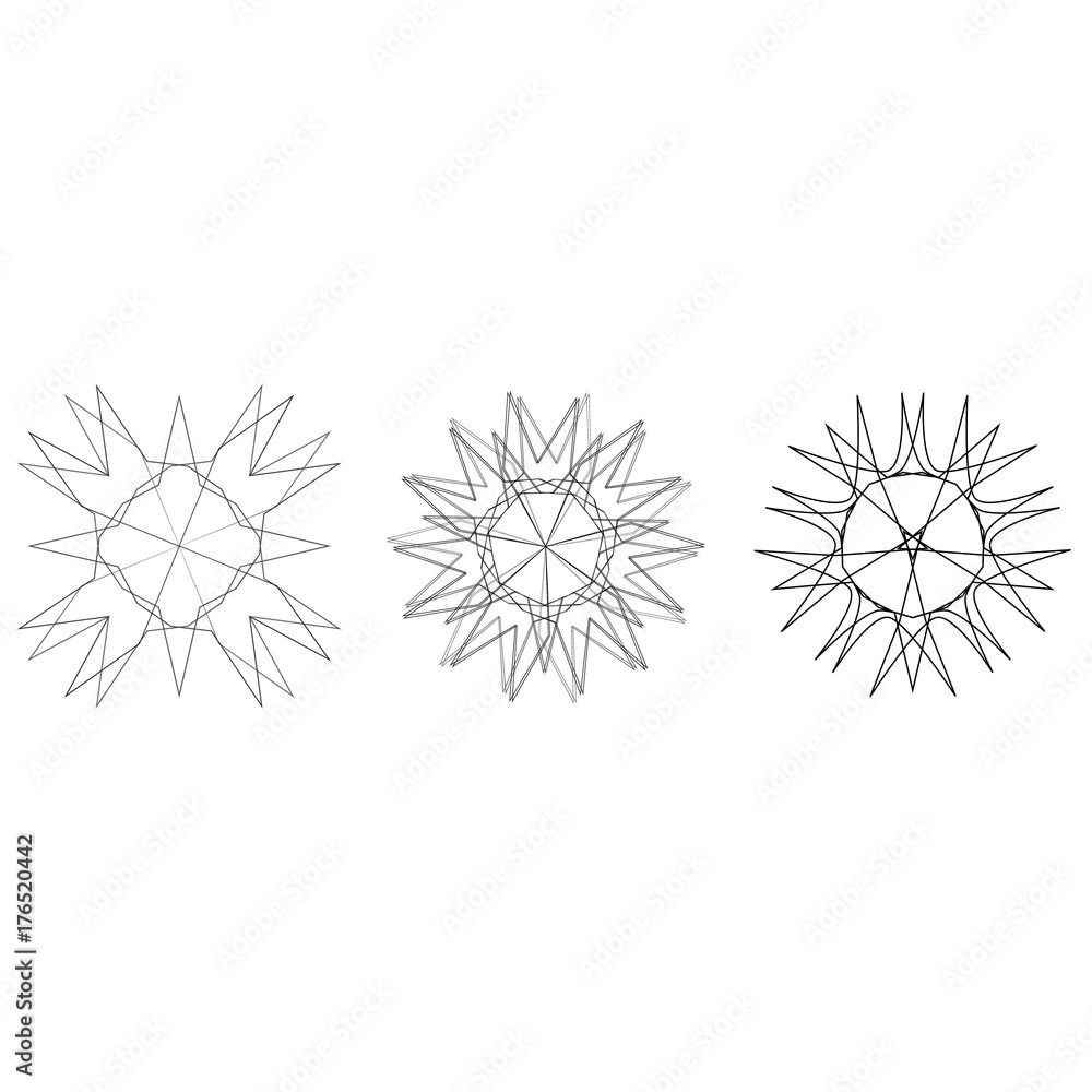 Holiday patterns of stars of snowflakes and flowers for gifts