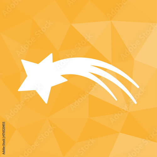 Sternschnuppe - Icon mit geometrischem Hintergrund gelb