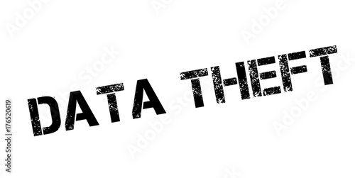Data Theft rubber stamp. Grunge design with dust scratches. Effects can be easily removed for a clean, crisp look. Color is easily changed.