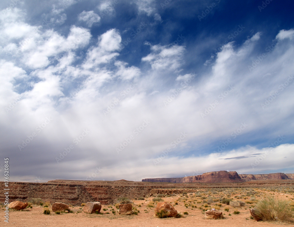 A row of bolders lie near the overlook of Horseshoe Bend, near Page, Arizona. A row of bolders lie near the overlook of Horseshoe Bend, near Page, Arizona.