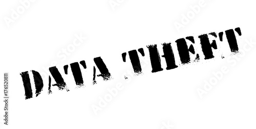 Data Theft rubber stamp. Grunge design with dust scratches. Effects can be easily removed for a clean, crisp look. Color is easily changed.