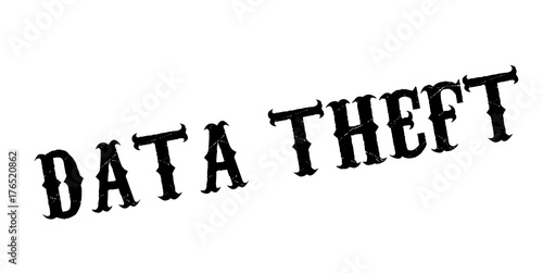Data Theft rubber stamp. Grunge design with dust scratches. Effects can be easily removed for a clean, crisp look. Color is easily changed.