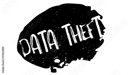 Data Theft rubber stamp. Grunge design with dust scratches. Effects can be easily removed for a clean, crisp look. Color is easily changed.