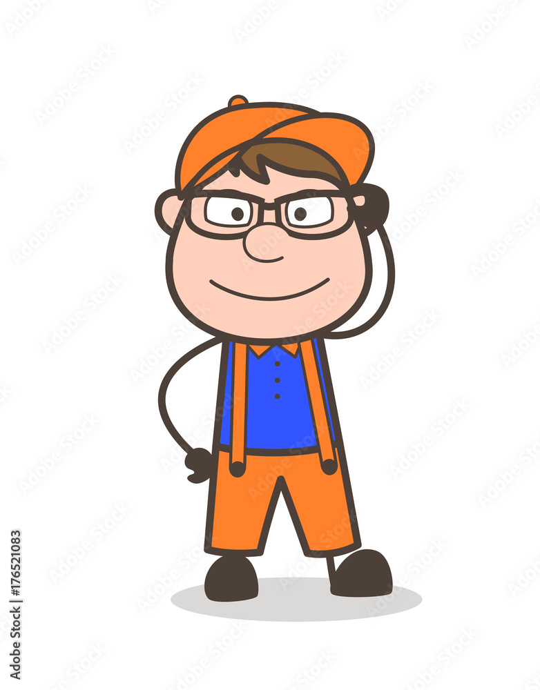Cartoon Adult Boy with Specs Vector Illustration Stock Vector Adobe Stock