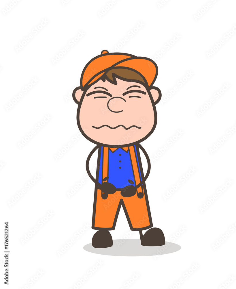 Confounded Face Worker Character Confounded Face Worker Character