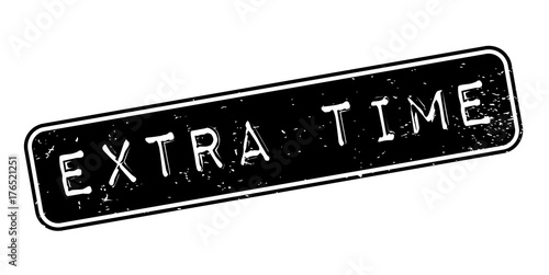 Extra Time rubber stamp. Grunge design with dust scratches. Effects can be easily removed for a clean, crisp look. Color is easily changed.