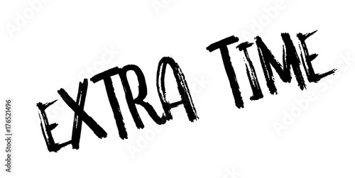 Extra Time rubber stamp. Grunge design with dust scratches. Effects can be easily removed for a clean, crisp look. Color is easily changed.