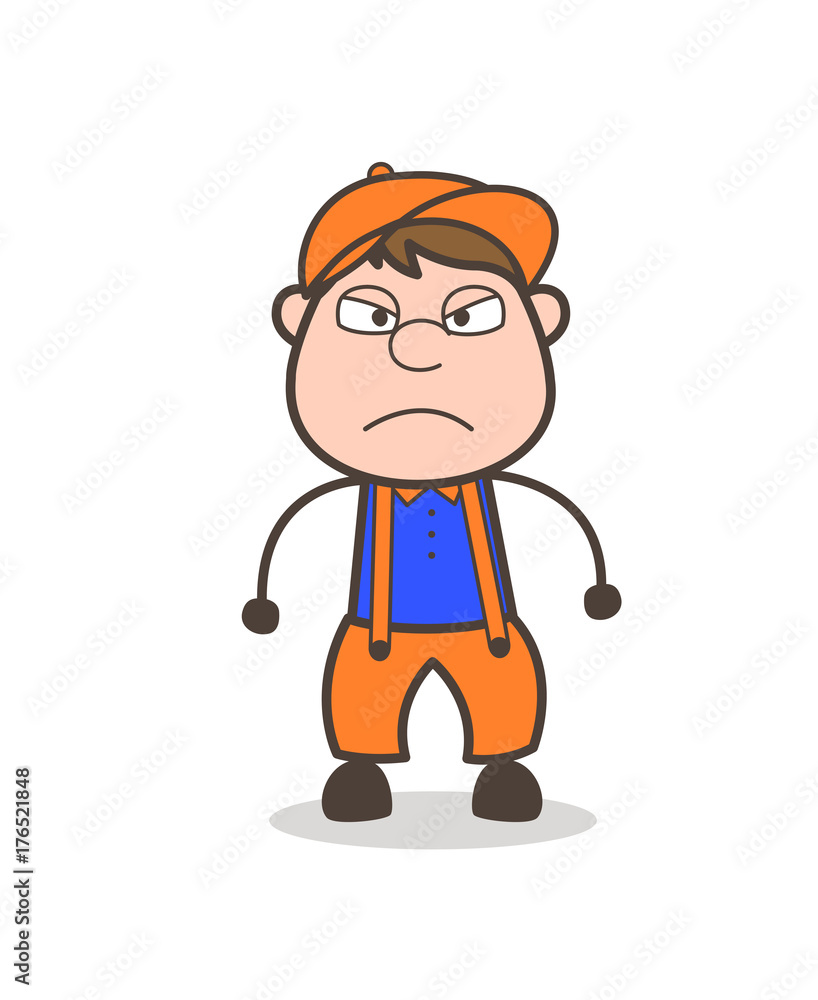 Fototapeta premium Cartoon Candidate Pouting Face Expression Vector