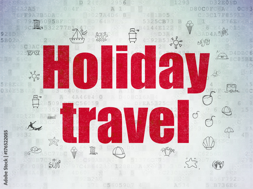 Fototapeta premium Travel concept: Holiday Travel on Digital Data Paper background