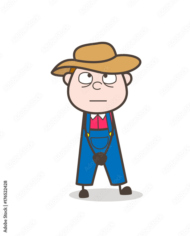 Cartoon Innocent Farmer Character Thinking Face Stock Vector | Adobe Stock Cartoon Innocent Farmer Character Thinking Face Stock Vector | Adobe Stock