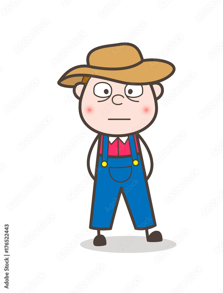 Cartoon Shocked Cowboy Face Expression Vector Cartoon Shocked Cowboy Face Expression Vector