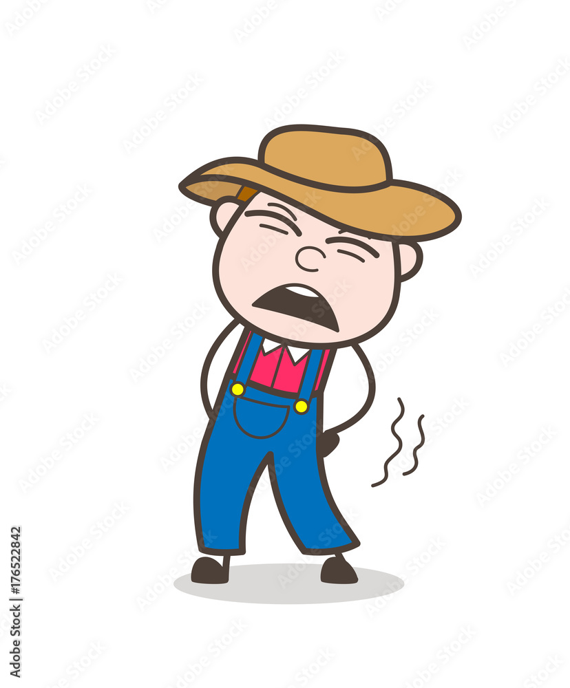 Cartoon Young Cowboy Screaming in Pain Vector Concept Cartoon Young Cowboy Screaming in Pain Vector Concept