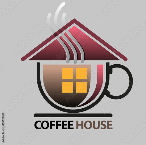 Vector abstract, house of coffee symbol