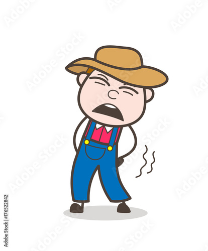 Cartoon Young Cowboy Screaming in Pain Vector Concept