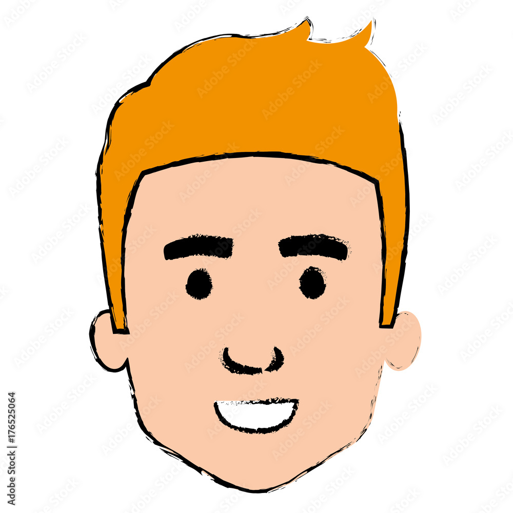 young man head avatar character