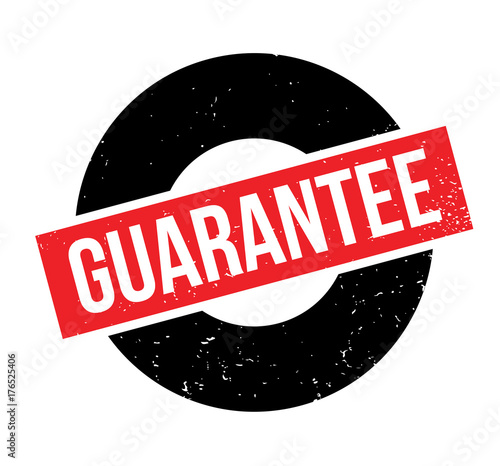 Guarantee rubber stamp. Grunge design with dust scratches. Effects can be easily removed for a clean, crisp look. Color is easily changed.
