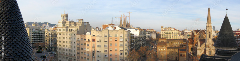 Aerial panorama image of Barcelona, Spain. Aerial panorama image of Barcelona, Spain.