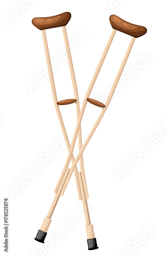 Crutches icon logo. Flat illustration of crutches vector icon isolated on white background Web site page and mobile app design