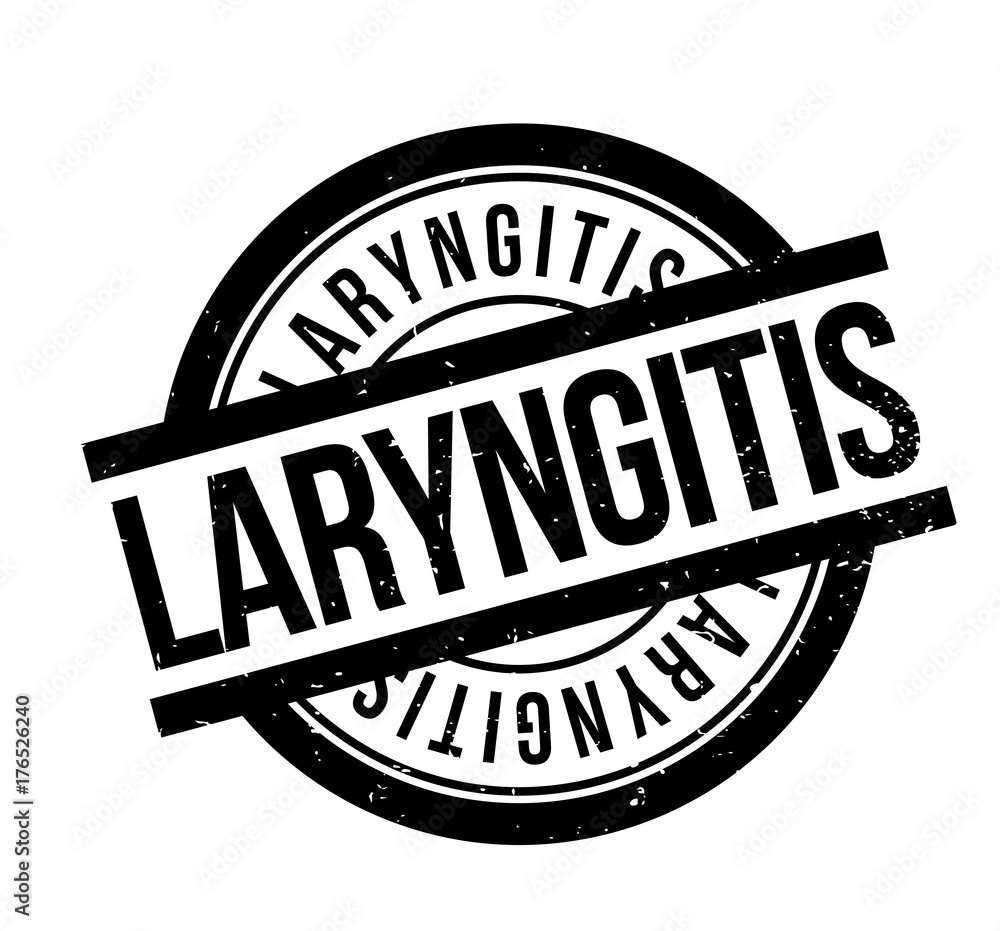Obraz premium Laryngitis rubber stamp. Grunge design with dust scratches. Effects can be easily removed for a clean, crisp look. Color is easily changed.