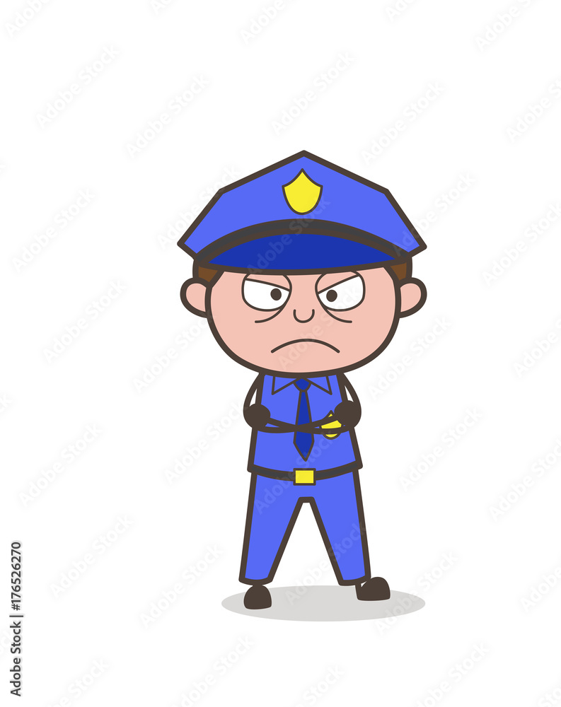 Rude Inspector Character Face Vector