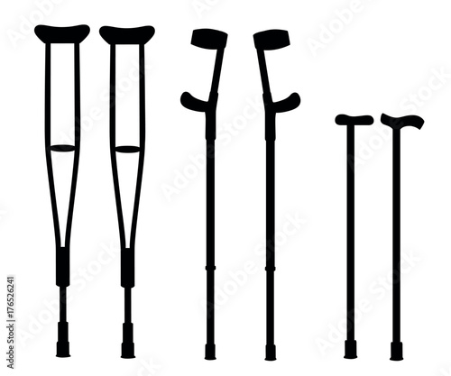 Vászonkép Crutches icon logo