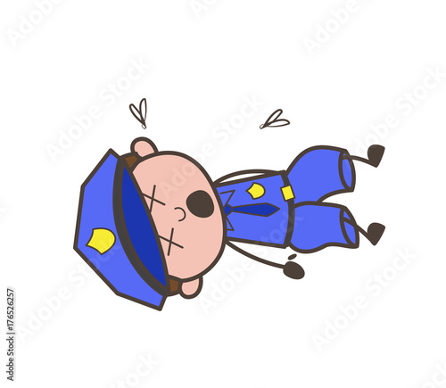 Cartoon Security Guard Dead Body Stock Vector Adobe Stock