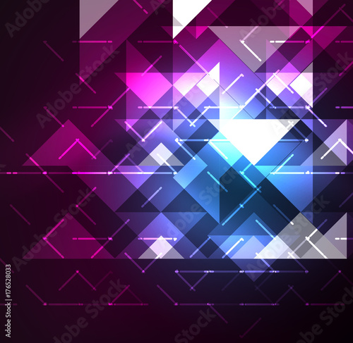 Cosmic electric background with shiny glowing plexus electricity impulses