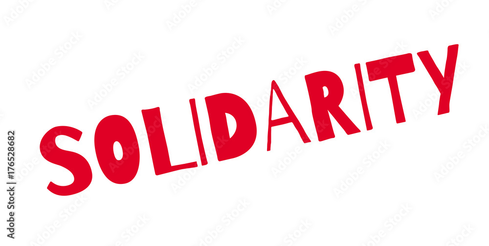 Solidarity rubber stamp. Grunge design with dust scratches. Effects can be easily removed for a clean, crisp look. Color is easily changed. Solidarity rubber stamp. Grunge design with dust scratches. Effects can be easily removed for a clean, crisp look. Color is easily changed.