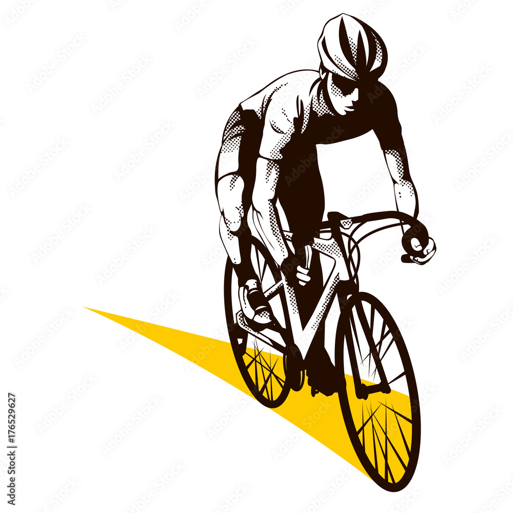 Fototapeta premium Cyclist on the road
