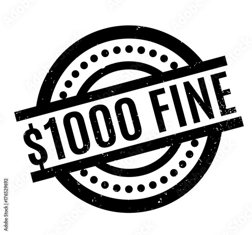 1000 Dollar Fine rubber stamp. Grunge design with dust scratches. Effects can be easily removed for a clean, crisp look. Color is easily changed.