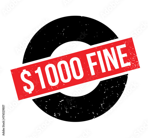 1000 Dollar Fine rubber stamp. Grunge design with dust scratches. Effects can be easily removed for a clean, crisp look. Color is easily changed.