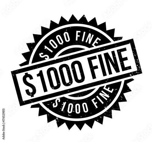 1000 Dollar Fine rubber stamp. Grunge design with dust scratches. Effects can be easily removed for a clean, crisp look. Color is easily changed.